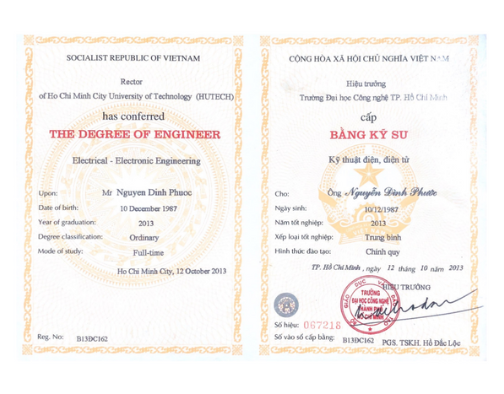 Bằng kỹ sư kỹ thuật điện tử