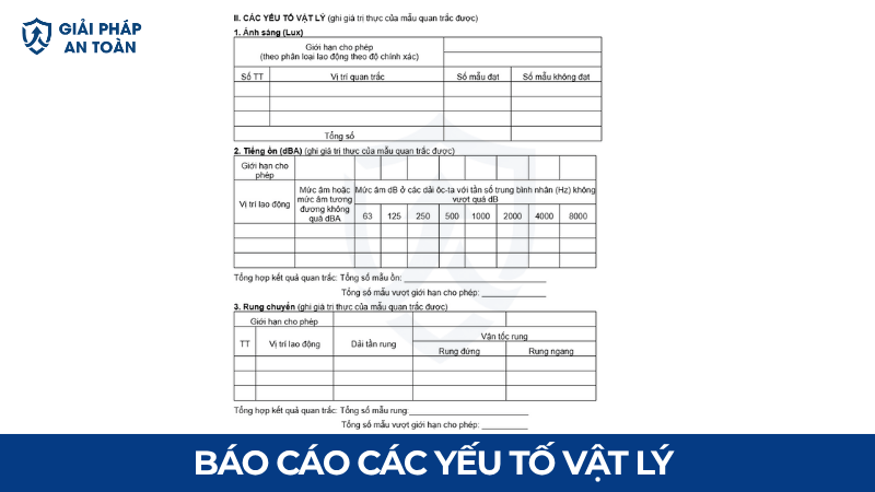 BÁO CÁO CÁC YẾU TỐ VẬT LÝ