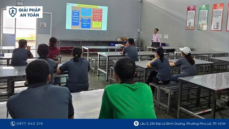 Các nhóm đối tượng tham gia buổi huấn luyện an toàn lao động