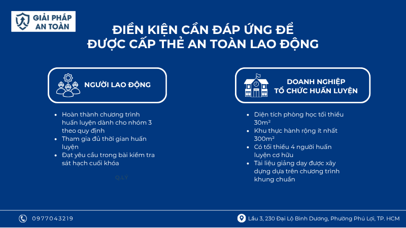 Điều kiện cần để có thể cấp thẻ an toàn lao động