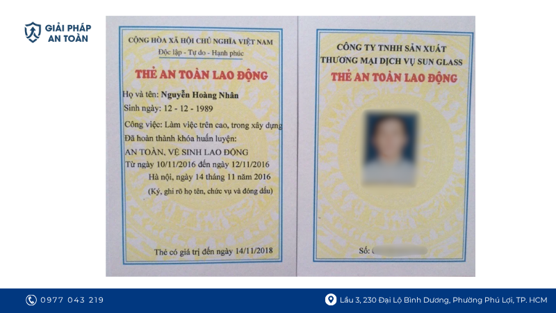 Mẫu chứng chỉ an toàn lao động làm việc trên cao