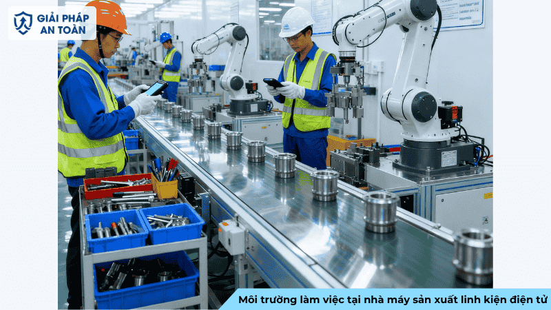 Môi trường làm việc tại nhà mát sản xuất linh kiện điện tử