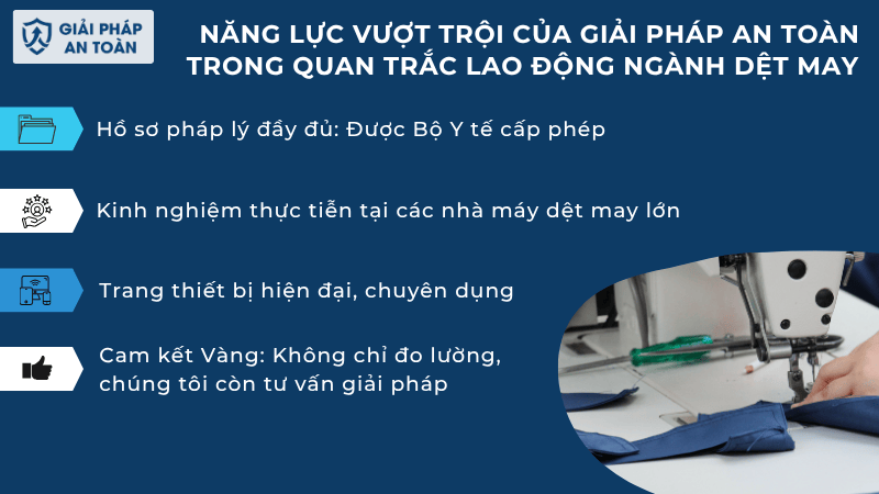 Năng lực quan trắc môi trường lao động vượt trội của Giải Pháp An Toàn trong ngành dệt may
