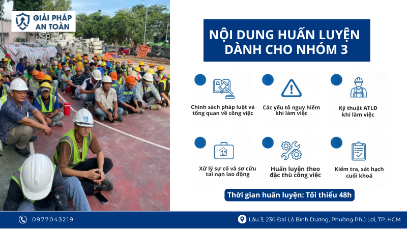 Nội dung huấn luyện chứng chỉ an toàn lao động cho nhóm 3