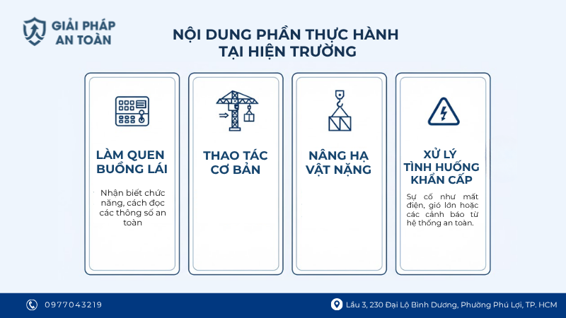 Nội dung huấn luyện chứng chỉ vận hành cẩu tháp