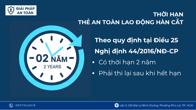Thời hạn thẻ an toàn lao động hàn cắt