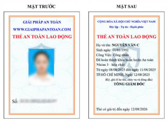 Thẻ an toàn lao động hóa chất