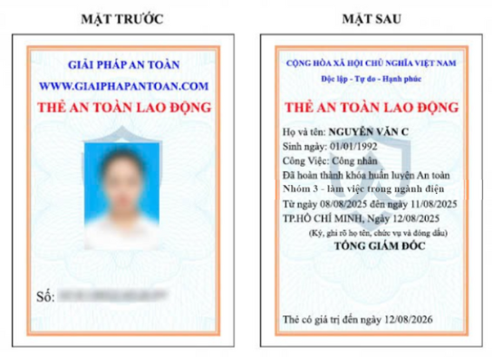 Thẻ an toàn lao động trong ngành điện