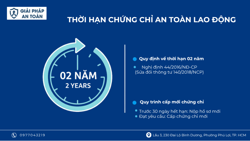 Thời hạn chứng chỉ an toàn lao động