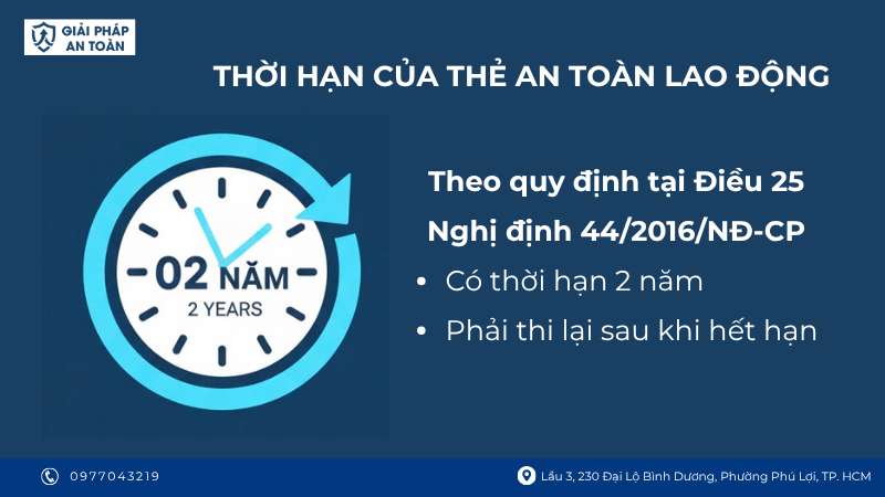 Thời hạn của thẻ an toàn lao động