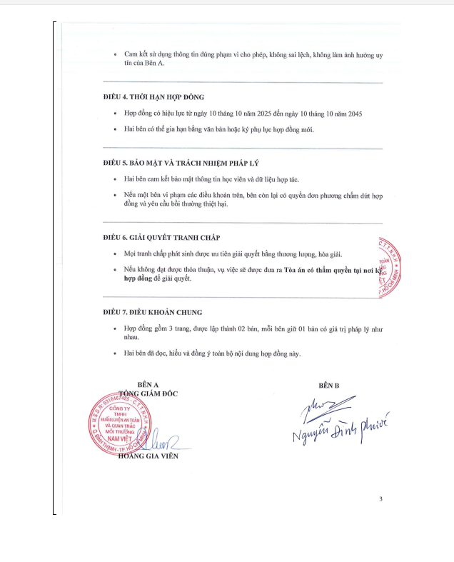 Hợp đồng hợp tác liên kết huấn luyện an toàn lao động (Trang 3)