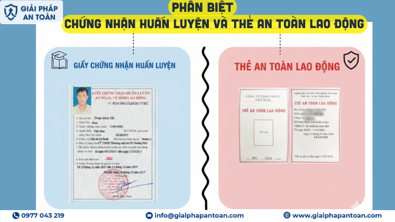 Chi tiết phân biệt chứng nhận huấn luyện và thẻ an toàn lao động