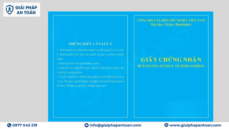 Giấy chứng nhận huấn luyện an toàn lao động