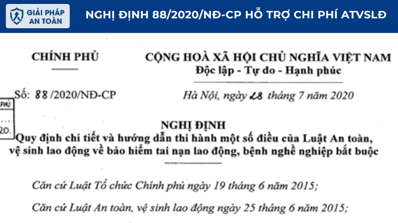 Nghị định 88/2020/NĐ-CP hỗ trợ chi phí ATVSLĐ