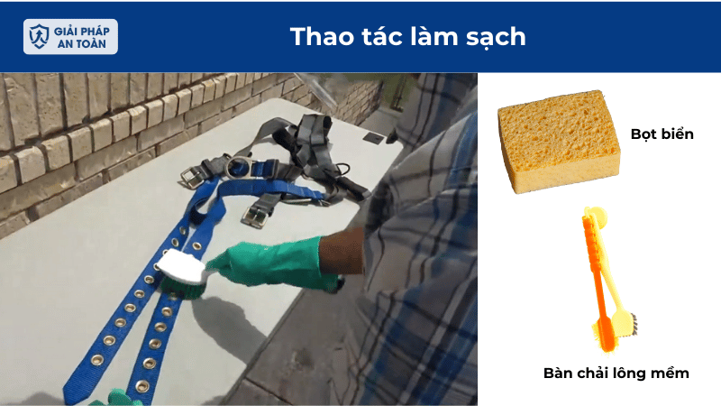 Thác tác làm sạch dây đai an toàn